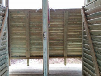 Inside view of two outdoor showers