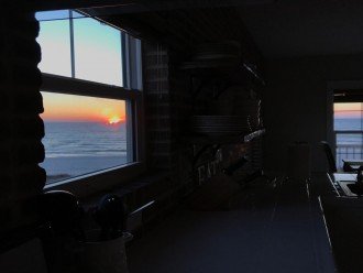 Sunset view from kitchen