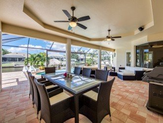 Lanai with seating area and Weber BBQ