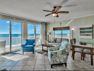 Main living is spacious w/ plenty of seating & access to the wrap around balcony