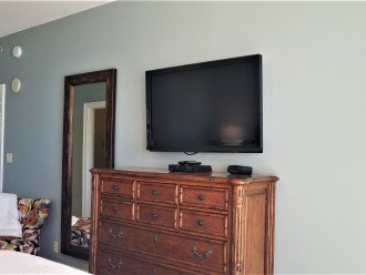 Master has a large screen TV & dresser for extra storage for your belongings