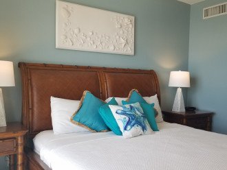 Master bedroom has a comfortable king size bed, walk incloset & en suite