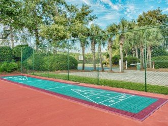 Tennis court, shuffleboard and basketball court