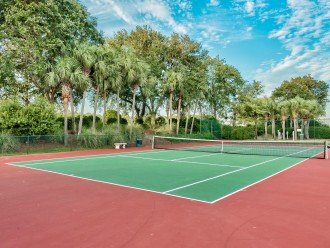 Tennis court, shuffleboard and basketball court
