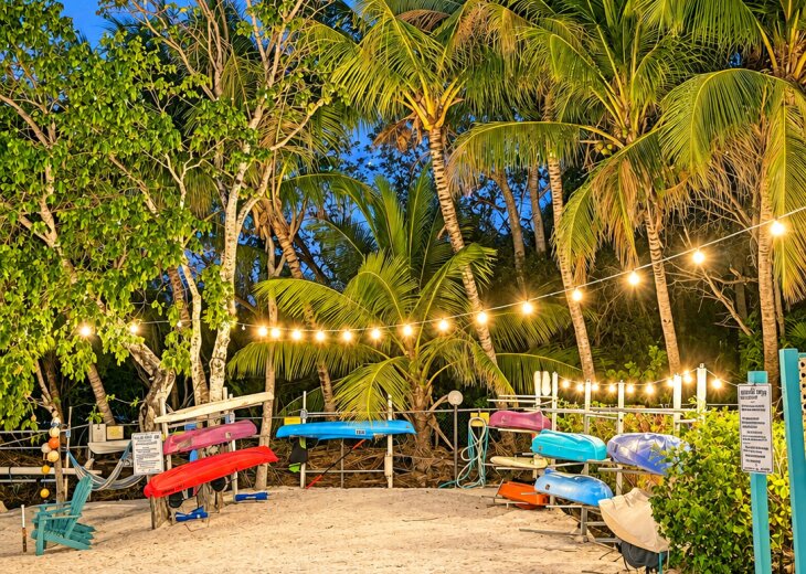 Complimentary kayaks for exploring the beautiful waters around Key Largo.