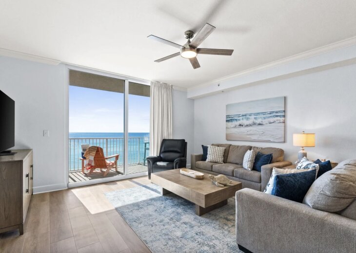 Gulf-front living room
