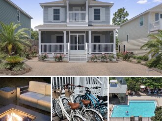 Walk to 30A! Pool, Fire Pit, Smart Toilet. Rain Shower...