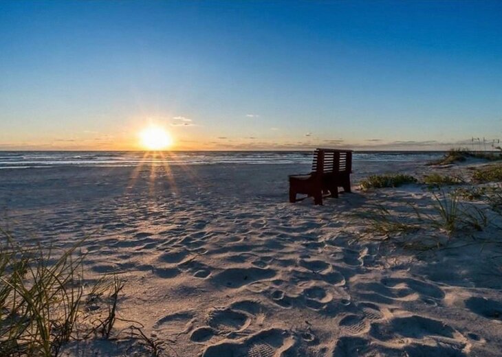 Gulf sunset on Indian Shores beach, across the street