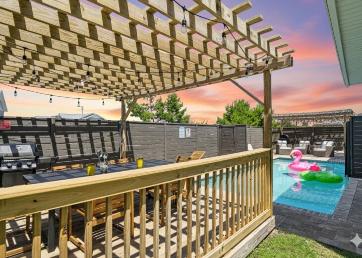 Enjoy your own grill and patio outside for use during your stay!