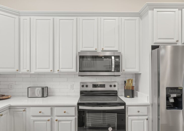 Modern appliances and plenty of counter space for meal prep.