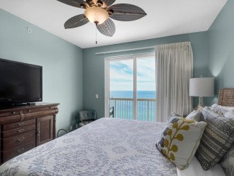 Large master bedroom has its own private balcony access~ Gulf views am/pm