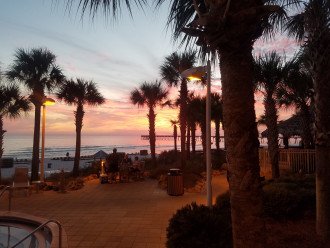 Captivating view of the Gulf of Mexico sunset from the poolside