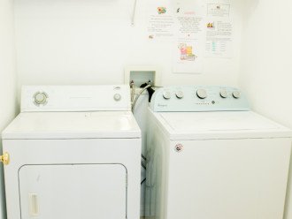 Washer and drier, no need to fill suitcase with clothes, save room for shopping