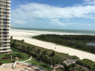 Another view from balcony overlooking pool, beach and Gulf