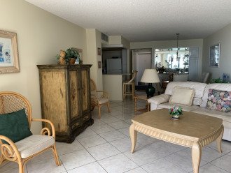 View from balcony throughout living and dining area
