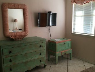 Master bedroom dresser with flat screen TV
