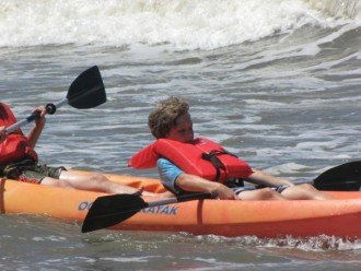 Tandem kayak and 2 SUPs available to rent