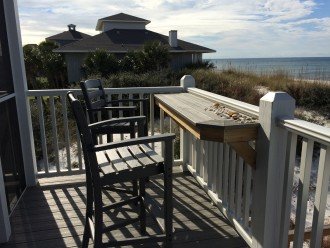 Gulf-front deck breakfast/happy hour bar