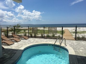 Oaks Rest Barn pool is Gulf facing with views of the beach