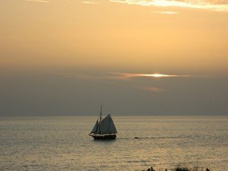 Sailboat sailing by