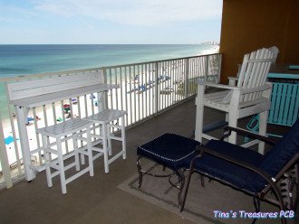 View from balcony of beach and Gulf of Mexico