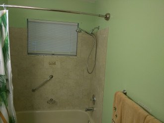 2nd Bathroom with shower and bathtub (and handicap grab bar)