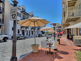 Rosemary Beach restaurant row, and the "Pearl Hotel" a must visit for a drink