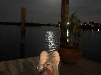 Moon on Bay from back dock!