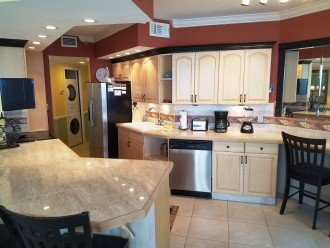 Large fully equipped kitchen with top of the line all stainless stell appliances