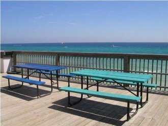 The Beach tower top floor has picnic tables for you to enjoy a snack/beverage
