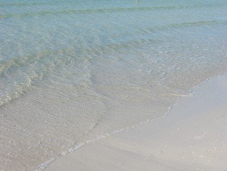 Crystal clear water with soft white sand