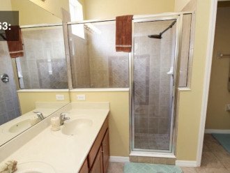 Bathroom with open shower