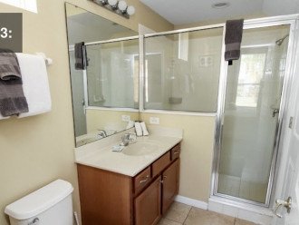 Bathroom with open shower