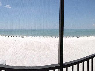 View of the beach from our living room balcony