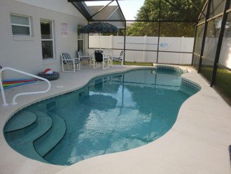 Pool with Hand Rail & Privacy Fence