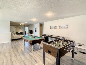 Pool table, foosball table and Curling table