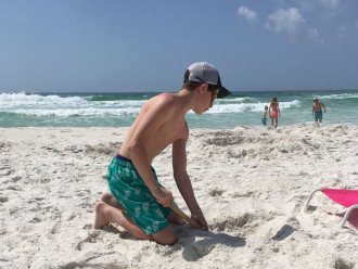 boy (my grandson) and the beach
