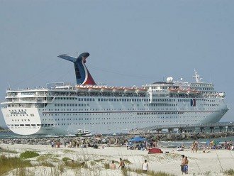 One of the large cruise lines based 1 mile north at Port Canaveral