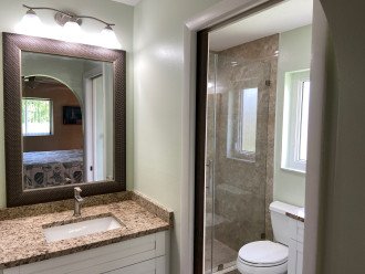 Double vanities in master bathroom/bedroom