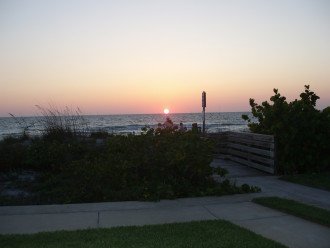 Sunset, from our patio, with immediate access to beach!