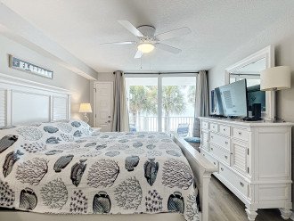 Primary King bedroom is Gulf front with balcony access