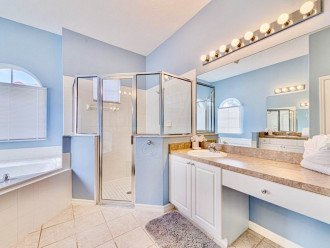 Walk in shower and large bath-tub