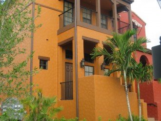 Orange is the exterior color of this 3 beds, 2.5 baths, 3-level,2008 sq ft condo