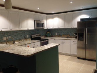 brand new kitchen with new appliances.