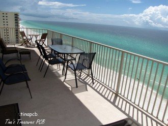 View looking east at Gulf of Mexico from our xlarge 719 sq wrap around balcony