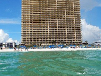 View of condo building from the Gulf of Mexico GC 1401
