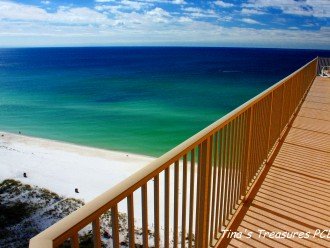View looking at Gulf of Mexico from our xlarge 719 sq wrap around balcony