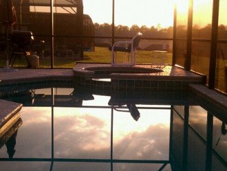 sunsets by the pool.