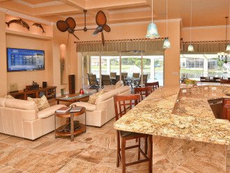 Caribbean Island Dolphin View:4Suites,5ZoneA/C-54 ft Pool/Spa,Dock 2min.to River #29