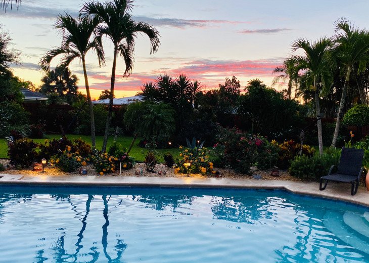 Enjoy beautiful sunsets from the patio or heated pool